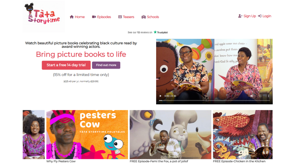 Tata Storytime Website Screenshot