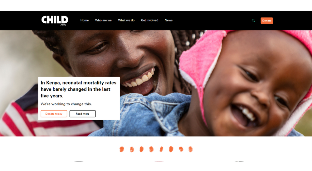 Child.org Charity Web Development Screenshot